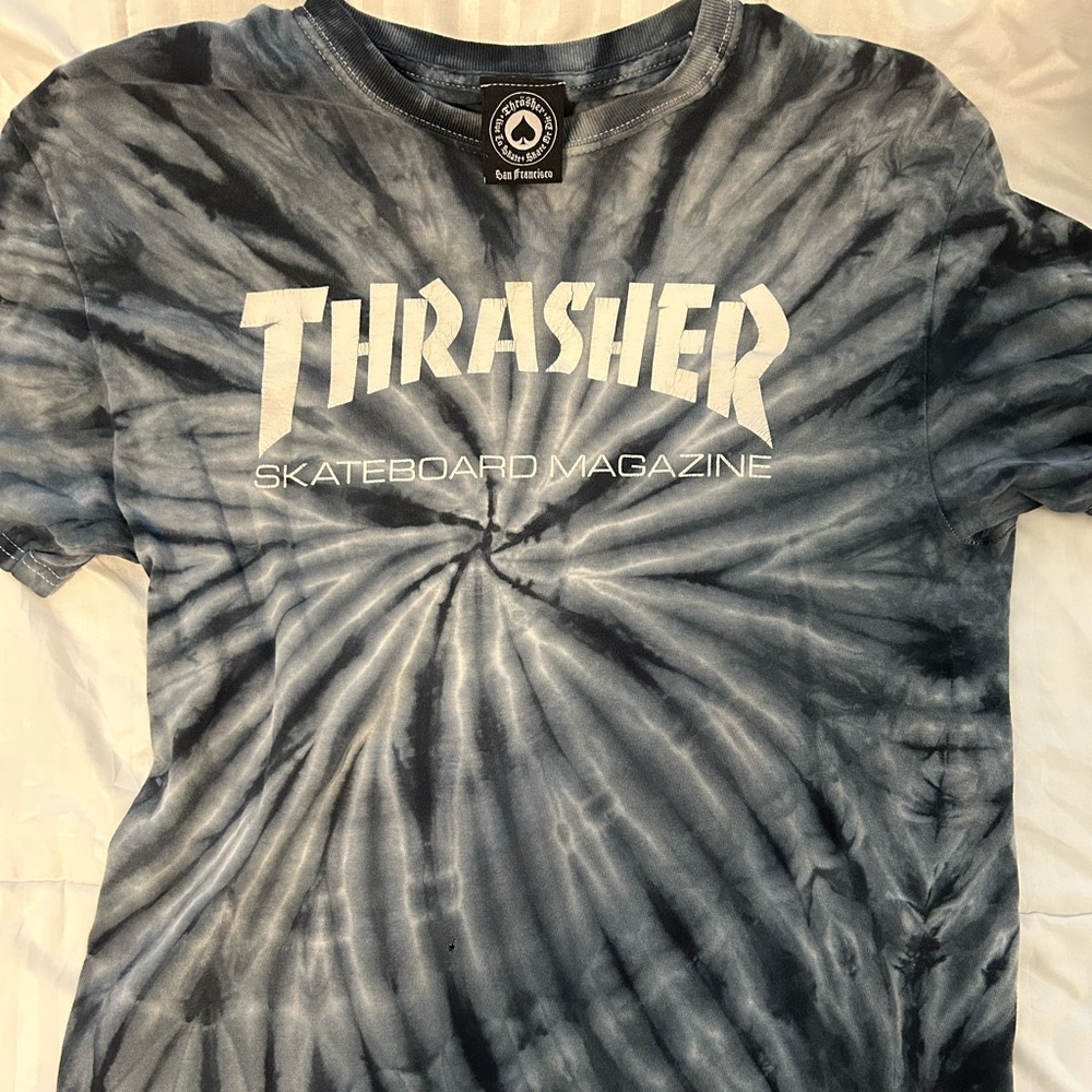 Thrasher navy tie dye tee